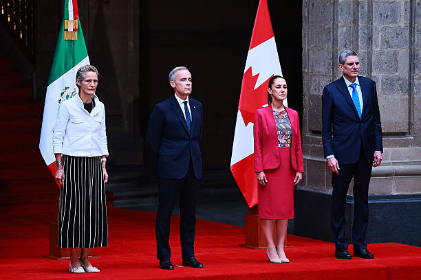 Mexican President Claudia Sheinbaum Welcomes Prime Minister Of Canada Mark Carney
