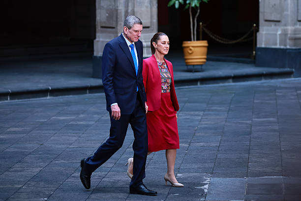 Mexican President Claudia Sheinbaum Welcomes Prime Minister Of Canada Mark Carney