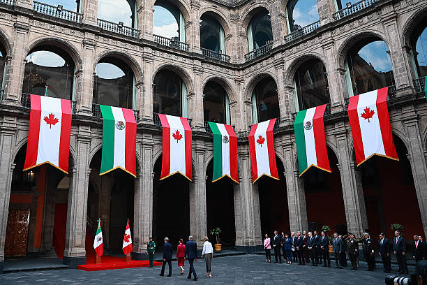 Mexican President Claudia Sheinbaum Welcomes Prime Minister Of Canada Mark Carney