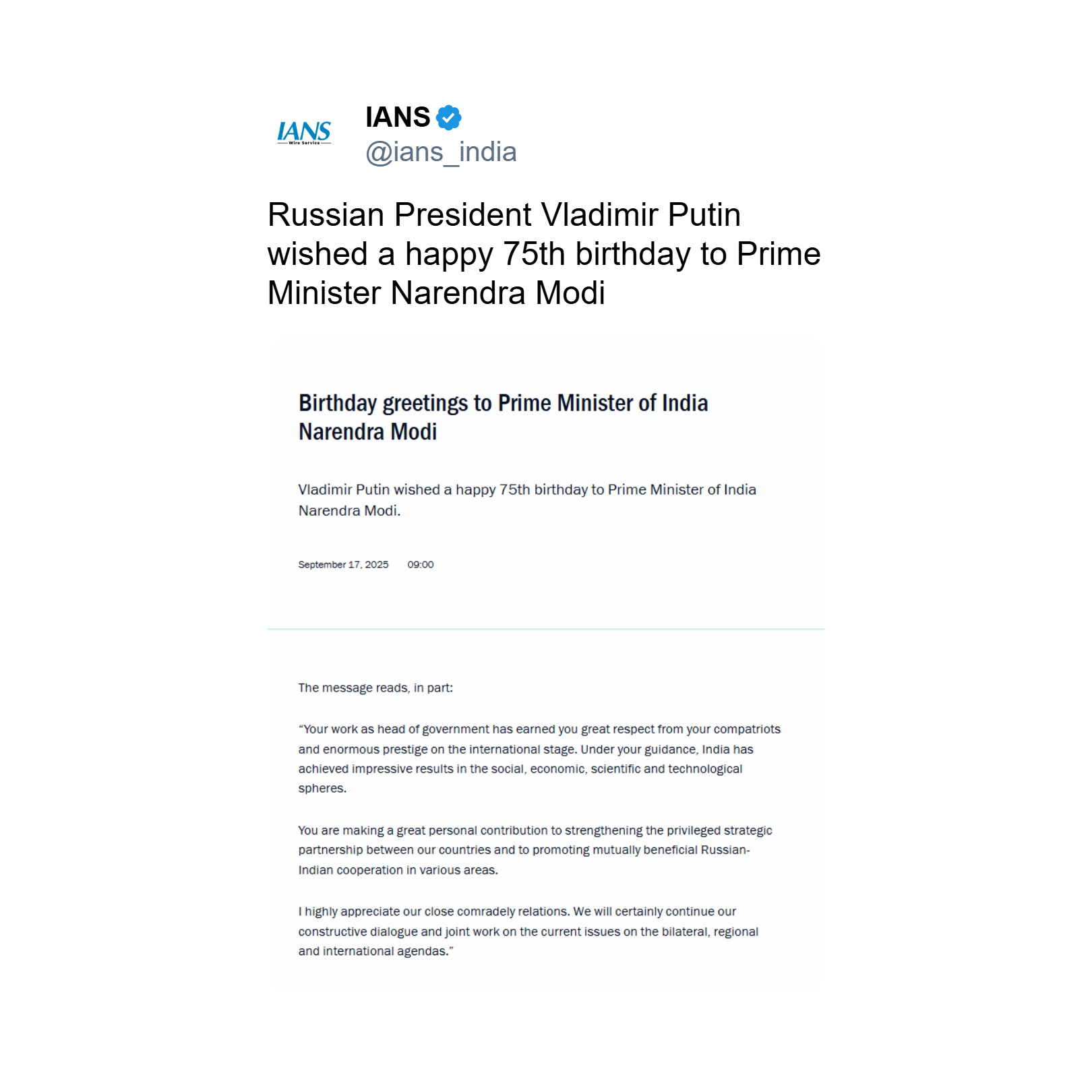 Russian President Vladimir Putin