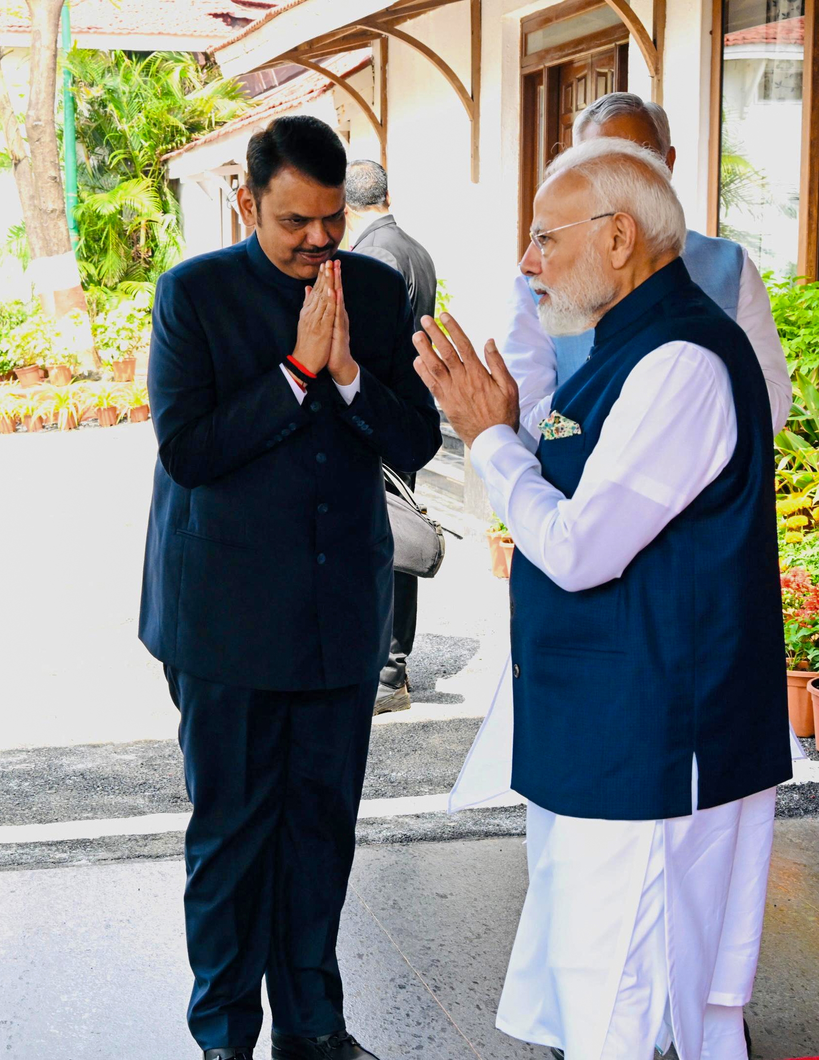 Maharashtra CM Devendra Fadnavis, Deputy CMs Eknath Shinde and Ajit Pawar Meet PM Modi