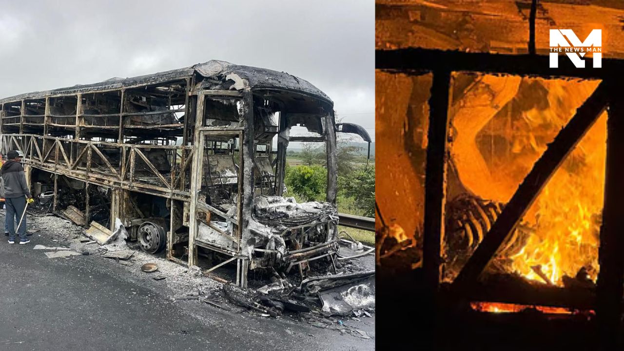 Bus from Hyderabad to Bengaluru Catches Fire After Collision in Andhra Pradesh, 20 Killed Bus from Hyderabad to Bengaluru Catches Fire After Collision in Andhra Pradesh, 20 Killed