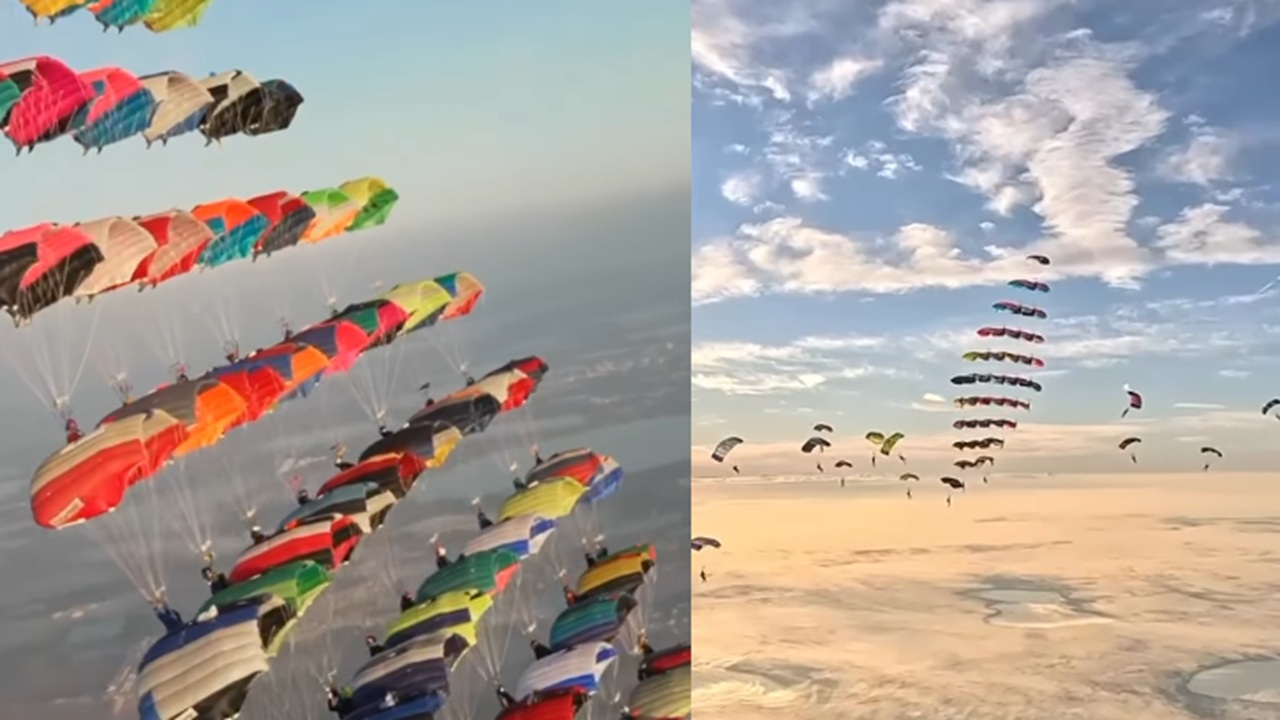 104 Skydivers From 20 Countries Made A World Record Performing Mid-Air Formation