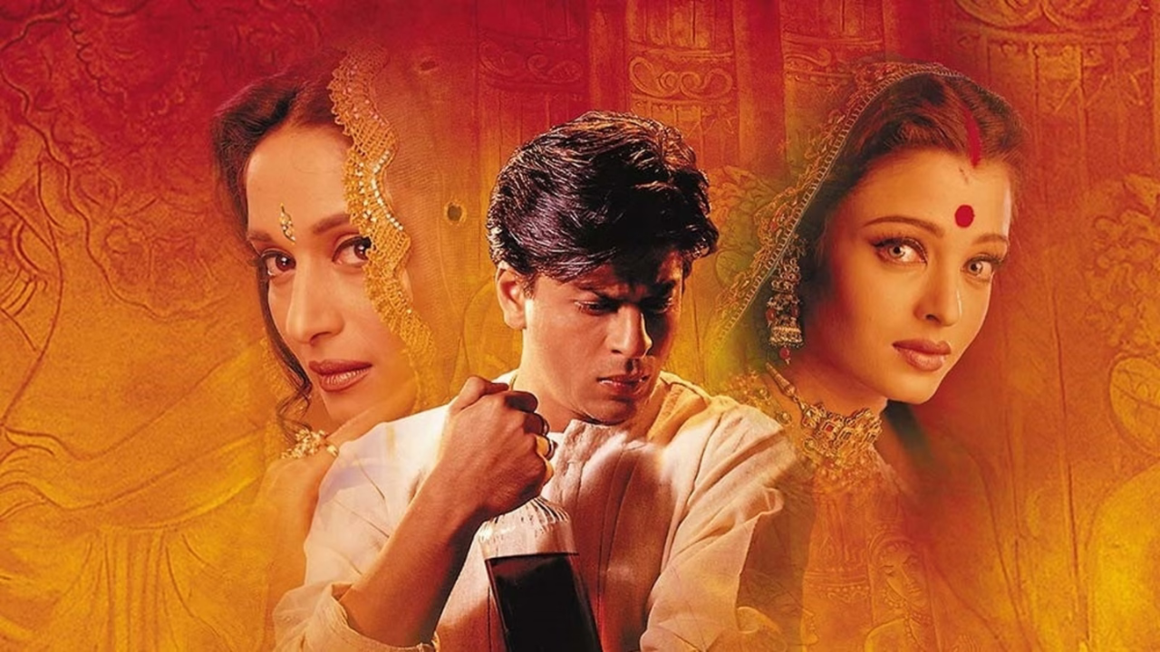 Renowned for its grand visuals and tragic love story, Shah Rukh Khan plays Devdas, a man who turns to alcohol and ruins himself after being separated from his childhood love Paro (Aishwarya Rai).