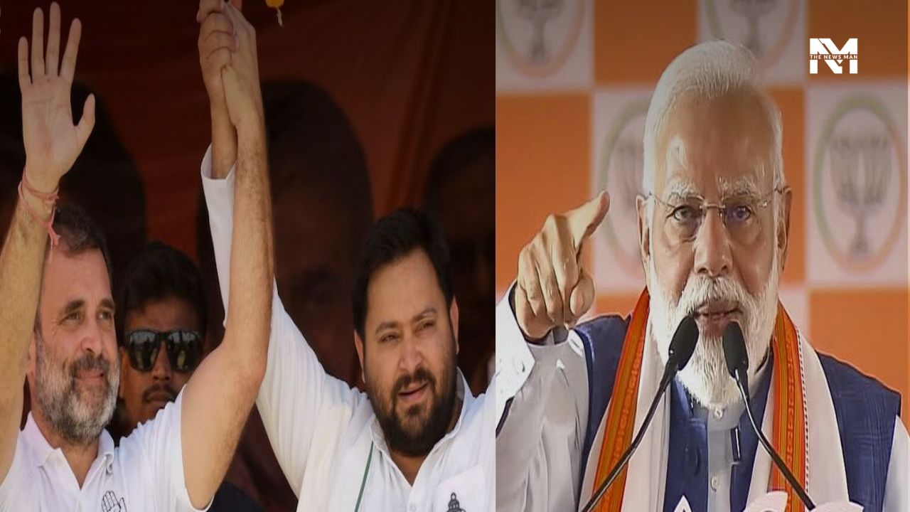 Prime Minister Narendra Modi addresses a public rally in Bihar’s Arrah