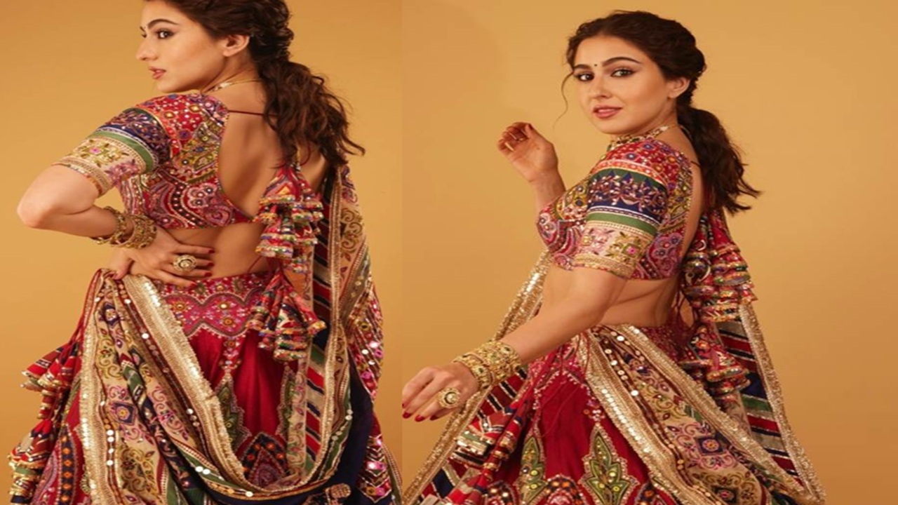 Zari work is also trendy. A beautiful multicolor lehenga with Zari work is a must-try look for a wedding.