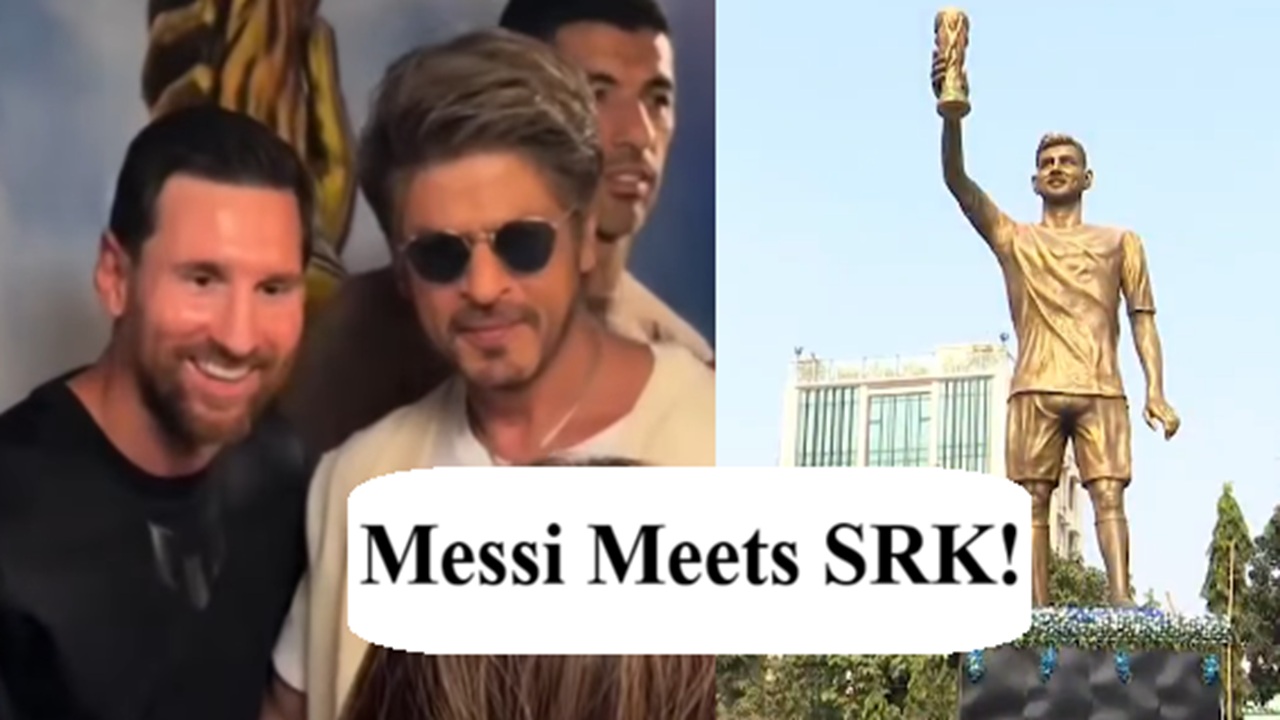 Watch: Two Legends in One Frame; Messi Arrives in Kolkata, Meets SRK