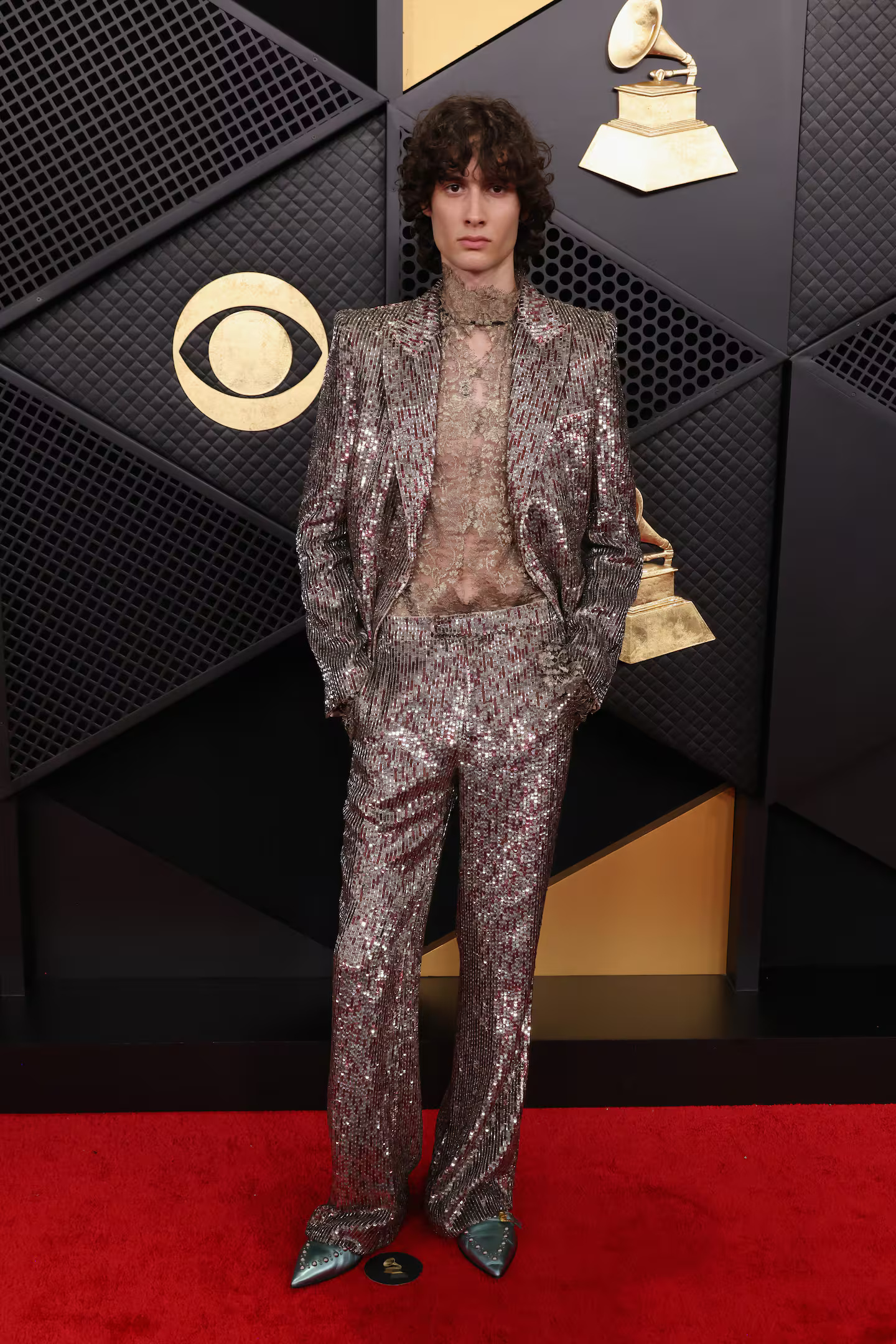 Sombr chooses to go big on glam by sporting a custom Valentino.