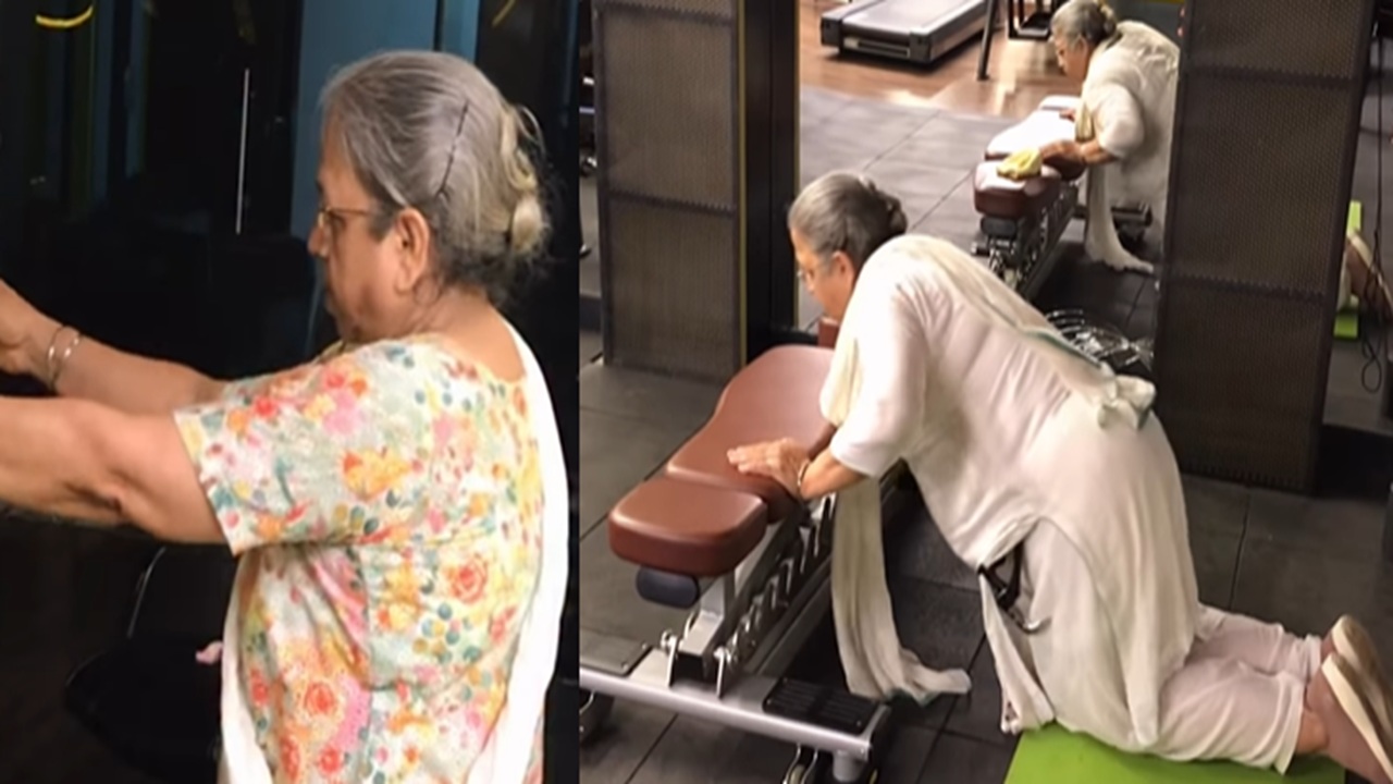 Watch: 75 Year Old Woman Mastered Push Ups, Grabs Attention with Impressive Workout