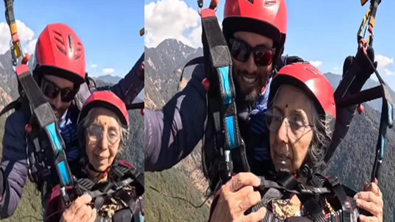 Age Is Just a Number: 73 Year Old Woman’s Daring Paragliding in Himachal Goes Viral