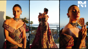 Alia Bhatt Slays in Dazzling Brocade Off-Shoulder Gown