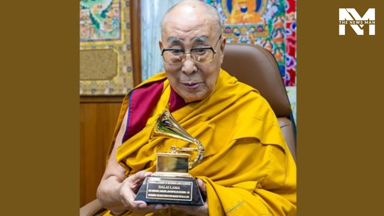 Dalai Lama Receives Grammy Award for Audiobook Meditations at Dharamsala Residence