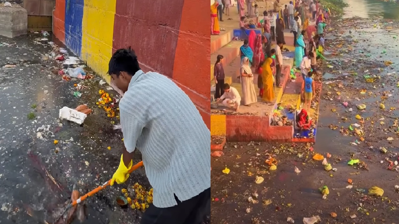 Bittu Tabahi Finds Ajnar River in MP Choked with Garbage Again, Says, “8 Months of Hard Work Wasted”