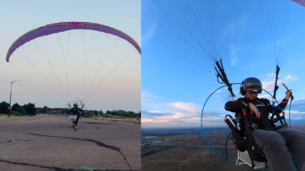 US Man Beats Traffic, Flies to Work on Paramotor; Netizens React to His Hack